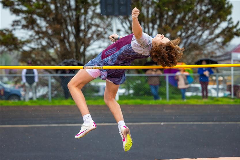 Students compete in track and field